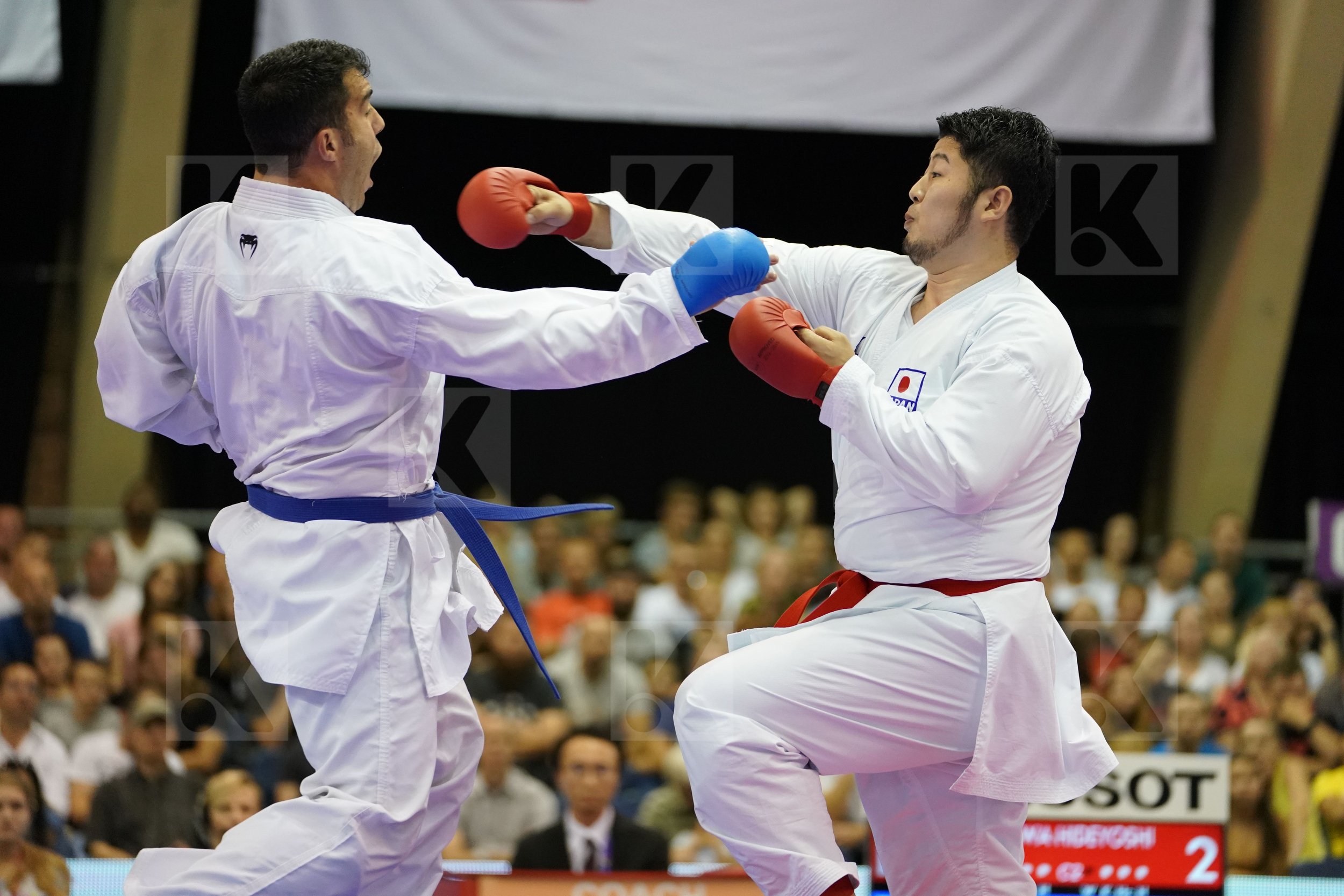 Ganjzadeh Sajad Gold match Iran Islamic Republic of Japan Kagawa Hideyoshi Male Kumite +84kg